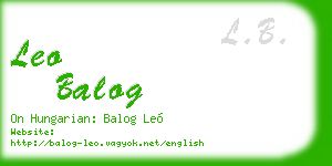 leo balog business card